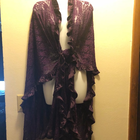 BOHO Hippie Floral Lace Cover Cape Caftan Gothic - Picture 3 of 8